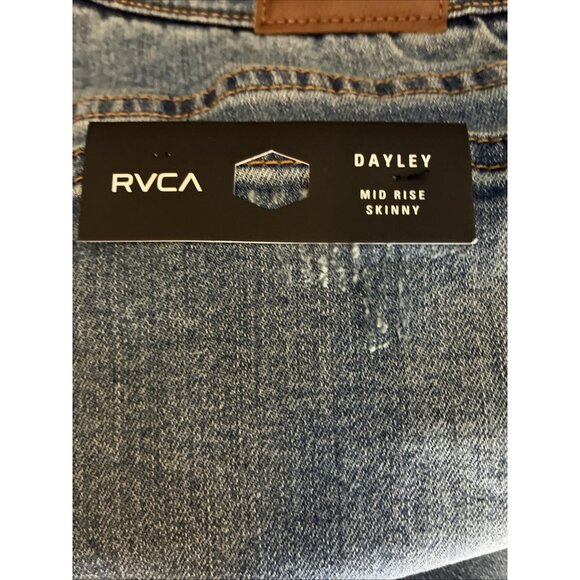 RVCA Womens Size 30 Dayley Mid Rise Skinny Jeans Blue Stretch Denim Casual - Picture 9 of 9